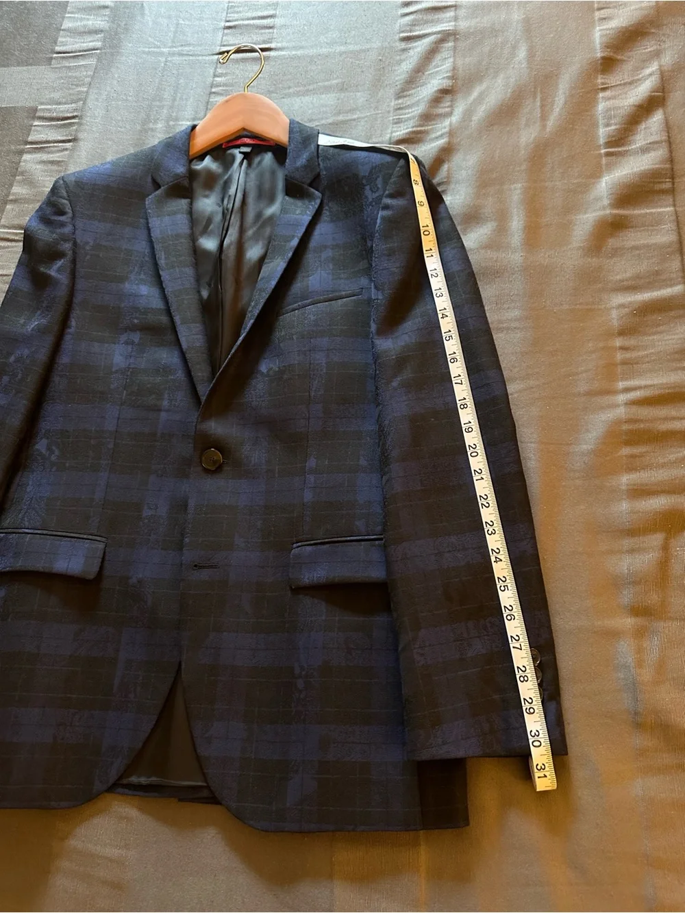 Hugo 38R Adris Navy & Black Patterned Sport Coat Blazer